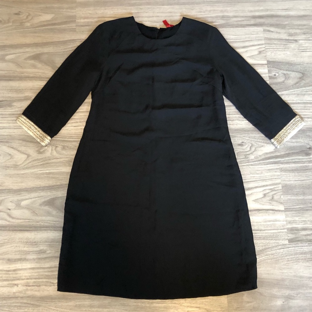 5/48 Beautiful Black Chiffon Shift Dress, XS